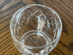 2 Webb Corbett Crystal Footed Tumblers Old Fashioned Glasses Cut Fan Criss-Cross