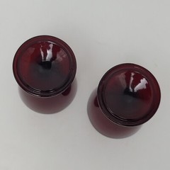 Vintage Anchor Hocking 2 Royal Ruby Red Cordial Shot Footed Wine Glasses Barware