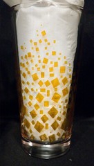 Vintage Mid-Century Mod Metallic Gold Confetti Highball Tumbler Glasses Set of 3