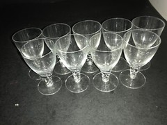 SET OF 9 CRYSTAL LIQUER GLASSES 2.75” TALL LOT 14