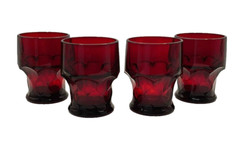Vintage Viking Ruby Red Georgian 8 Oz Low Ball Juice Glasses – Set of Four