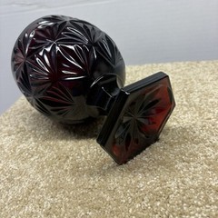 Ruby Red Cranberry Heavy Glass Candy Dish Chalice Compote Goblet Luminarc France