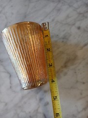 1 Jeanette Carnival Glass Marigold Juice Glass Tumbler Imperial Peach Lusterware