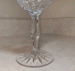 2 Czech Bohemian Cut Crystal Glasses-Heart And Pinapple-Notched Stem Wedding
