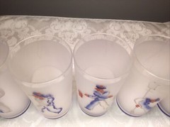 French Art Deco Sailor Frosted Glass Tom Collins Highball Glass – Set Of 6 -RARE