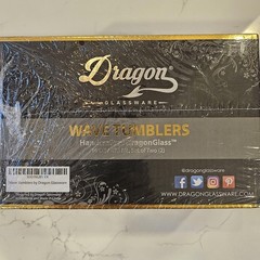 Dragon Glassware Wave Tumblers Set of 2 16oz Handcrafted DragonGlass New Gift