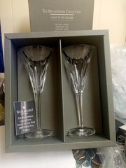 Waterford Crystal MILLENNIUM 9 1/4″ Toasting Flutes LOVE (Pair) NEW IN BOX
