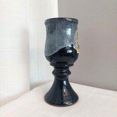 Wench Tis She Stoneware Goblet Pedestal Renaissance Drip Glaze Cup Mug 1998
