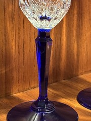 Set of 3 St. George American Heritage Crystal CHAMPAGNE Flute Cobalt Blue 💯