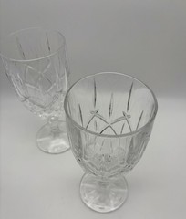 2 Vintage Gorham Crystal Lady Anne Ice Tea Glasses Tall Germany Discontinued