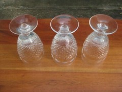 Set of 3 High Quality Cut Crystal Wine Glasses 5 3/4″H