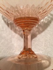 1 Fenton Diamond Optic-Pink Low Footed Sherbet/Champagne Glass 1927-1937