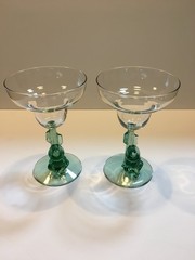 2 Vitg Luminac Margarita Mexican Siesta Man Sombrero Saguaro Cactus Stem Glasses