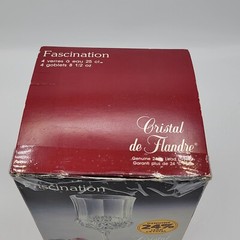 Cristal De Flandre Fascination Goblets Boxed 24% Lead Crystal 4-set