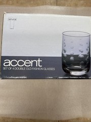 Tabla Accent Double Old Fashoned Glasses, set of 4 NEW!!!!