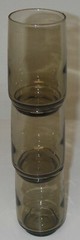 3 Vintage Dominion Glass Juice Tumblers Tawny Brown Stackable 3.5” MCM Retro 6oz