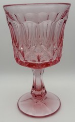 Vintage Noritake Perspective Pink Water Goblets Set of 4 Japan Pressed Glass