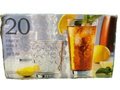 20 PIECE DRINKWARE SET 10- SMALL 1- LARGE (CLEAR) NIB