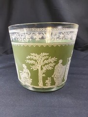 Jeanette Hellenic Green Greek Jasperware Ice Bucket Gold Bowl Wedgewood Vintage