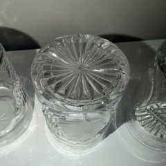 Set of 4 Glass Tumblers HORN OF PLENTY Pattern 3 5/8 “ tall excellent condition