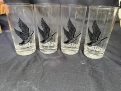 Lot of 4 Federal Canada Goose Game Bird Drinking Glasses ￼