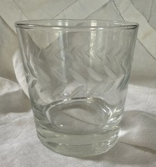 Etched Clear Glass Rocks Glass, Round Shape, 3.25″ Diameter, 3.5″ Height