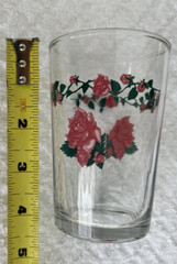 4 Vintage Kig Malaysia Rose Pattern Juice Glasses Pink, Red, Yellow, Orange