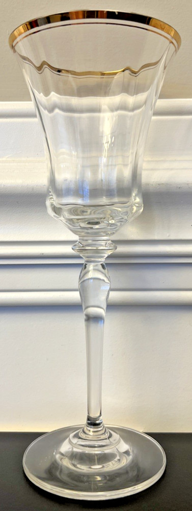 Mikasa Jamestown Clear Gold Trim Stemmed 8oz Crystal Water Goblet OPEN STOCK