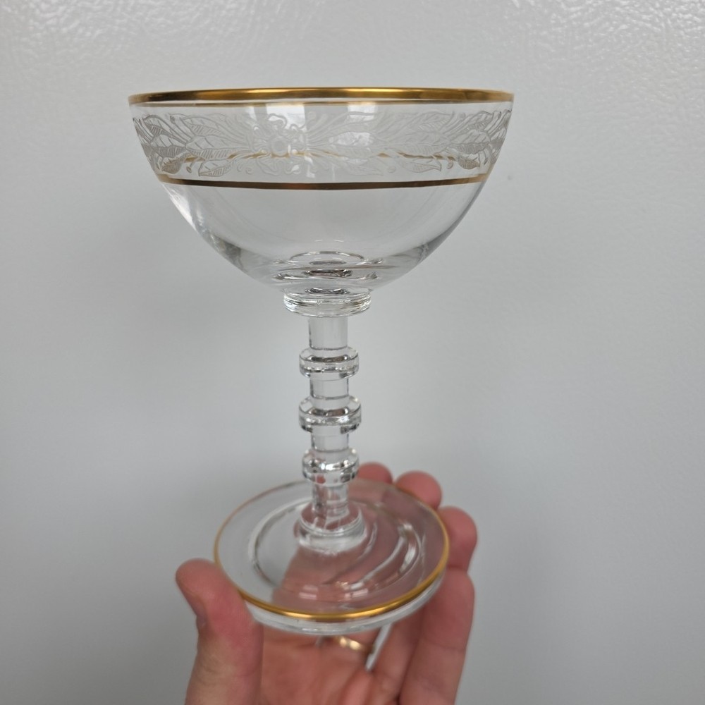 Laurel (Etched, Gold Trim) by Cambridge Glass Champagne Tall Sherbet