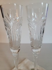 Pair Lenox Millennium Edition Fine Crystal Champagne Flutes 9.75″ Toasting