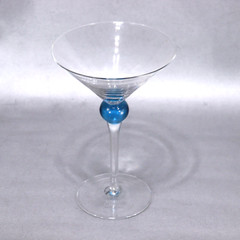 3 BOMBAY Sapphire Gin Glasses: 2 w/ Blue Ball (incl Green Head) + Balloon MINT