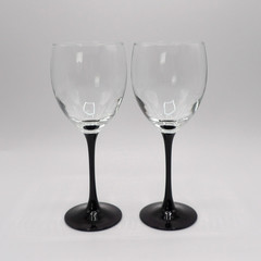 Domino Signature Black by Cristal D’Arques-Durand Tall Water Goblets Set of 2
