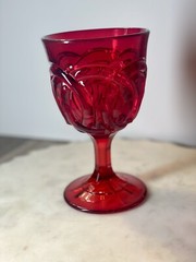 Rare Double Ring Ruby by WRIGHT GLASS – Water Goblet