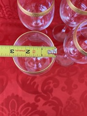 vintage Gold Trim wine 8 glasses,