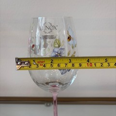 Lenox Butterfly Meadow Wine Glass Set of 2 Pink Stem Spring Floral Barware NEW
