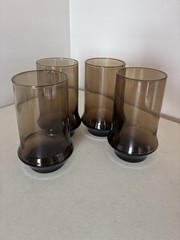 Vintage Libbey «Tawny» (smoke brown) tumblers set of 4