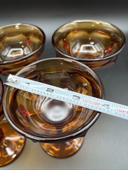 4 Vintage Imperial Glass Old Williamsburg Amber Champagne /Tall Sherbet 4.75”