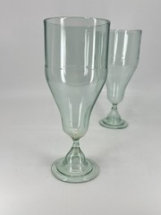 2 Antique handblown rum runner glasses Pale green 1930s Barware 7.25″H Vintage