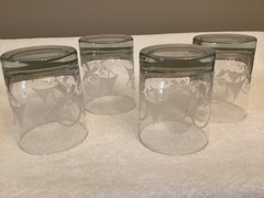 Princess House French Horn Set of Four On the Rocks Glasses~Weighted Bottoms