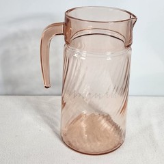 Cristal D’Arques Rosaline Optic 48Oz Pitcher France Durand 8.25″ Victorian Style