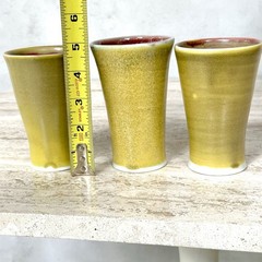 Trio (3) Michael McCarthy Studio Art Pottery Tumblers /Cups/Vases