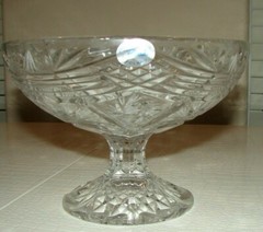 Vintage Handcrafted Badash Crystal Poland Large Footed Centerpiece Fruit Bowl