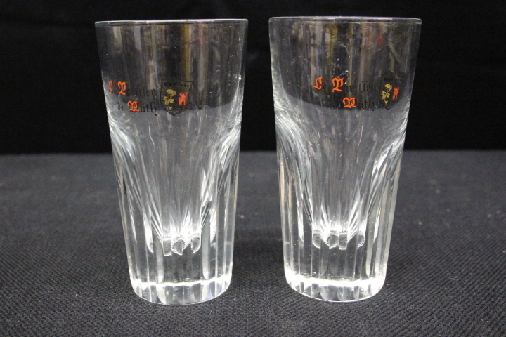 2 Pc Cut Crystal LE PAVILLON DE RUTH Restaurant Drinking Glass Tumblers, Geneva