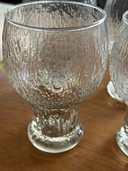 Set of 4 Indiana Glass Glacier clear water goblets MCM