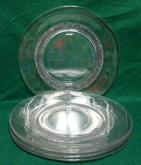 Duncan & Miller TEADROP (CLEAR) 10-3/4″ Dinner Plates SOLD IN SET OF THREE