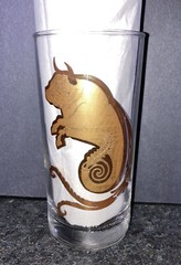 Anchor Hocking Taurus Zodiac Glass MCM Gold Gild Tom Collins Barware
