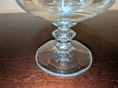 Vintage Cut Crystal Cognac Glass 4.5” Brandy Snifter Vertical Groove Design 70s