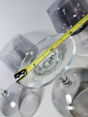 Vintage Stemmed Glasses, 1970’s, Smoky Gray Glass w/Clear Stem, Set of 4