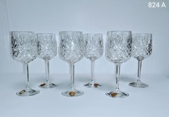 Wineware Glasses Set 6 Bohemian Handmade Crystal Czech Republic 7.8 Fl Oz (7.4)