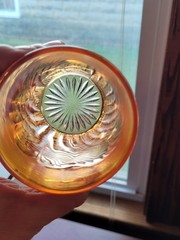 Pretty Marigold Northwood Carnival Glass Springtime Pattern Tumbler